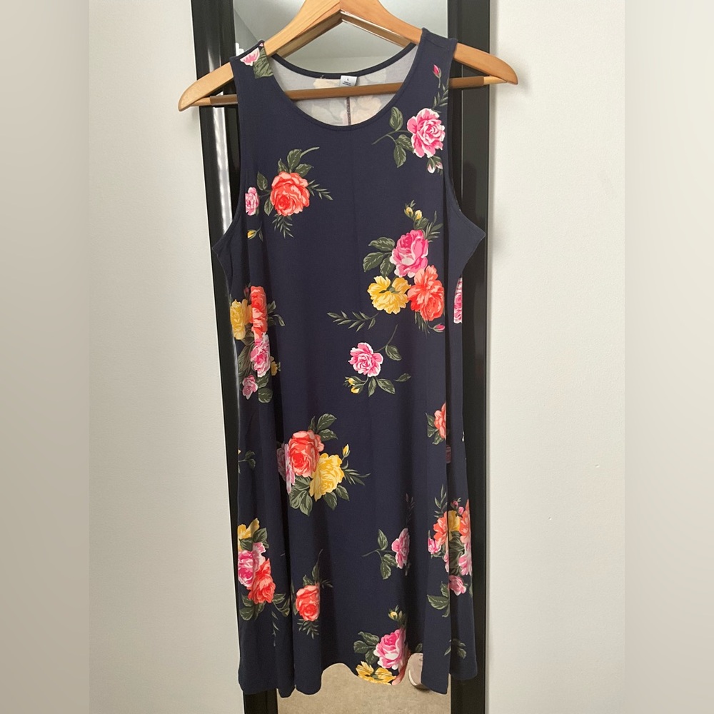 Trapeze Navy Blue Casual Dress, New Without Tag
